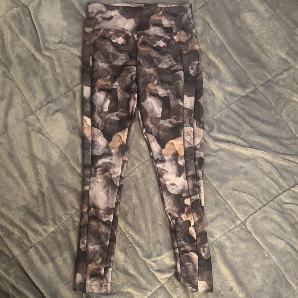 High-Rise Oysho Brown Camo Print Leggings